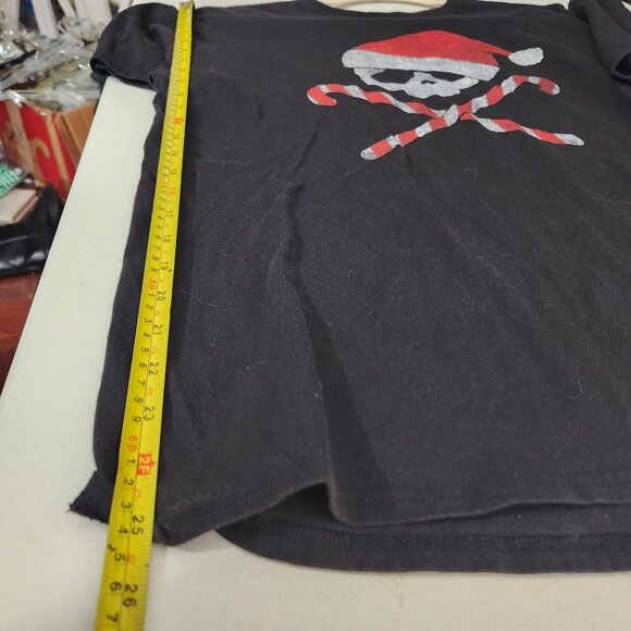 Skull & Candy Canes Santa Hat Graphic Tee Shirt Medium - Picture 5 of 8